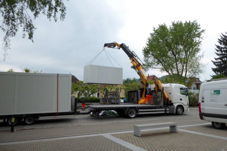 Umbau Forum St. Anton – Aufbau der Container