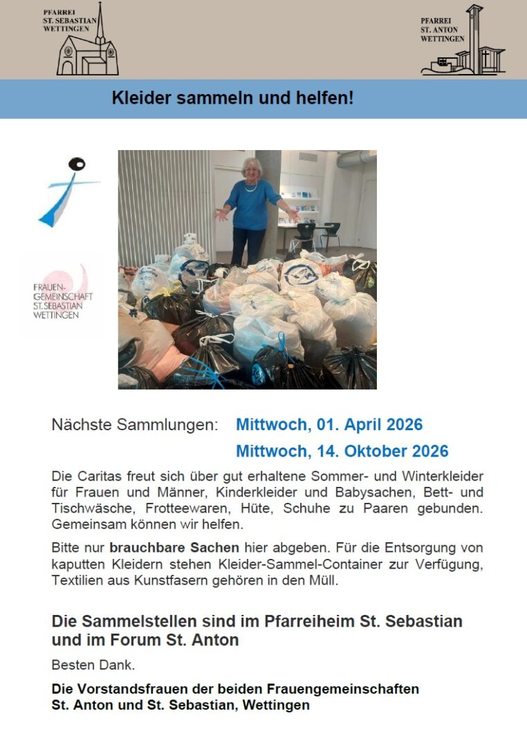 Kleider sammeln und helfen!