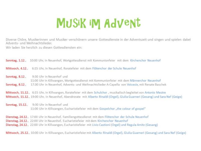 Musik im Advent 01.12.2019